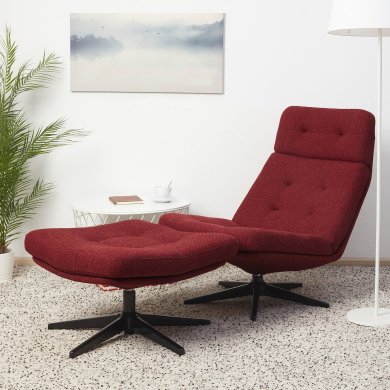 Крісло м'яке поворотне з підставкою HAVBERG Червоний - 4 IKEA Крісло м'яке поворотне з підставкою HAVBERG Червоний (ИКЕА ХАВБЕРГ) 09485328 фото - 4