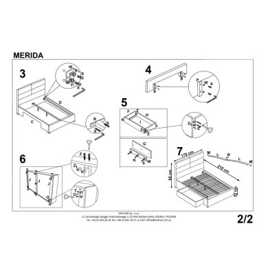 Кровать Halmar Merida | 160х200 / Синий - 2 Кровать Halmar Merida | 160х200 / Синий V-CH-MERIDA-LOZ-NIEBIESKI фото - 2