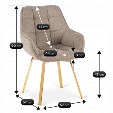 Обеденный стул поворотный Mebel Elit MIA Бежевый ME.MIA2/BZ/ZL/T/K фото - 10