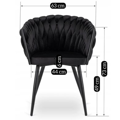Обеденный стул Mebel Elit ELENA Welur Черный ME.ELENA/CZ/V/K фото - 10