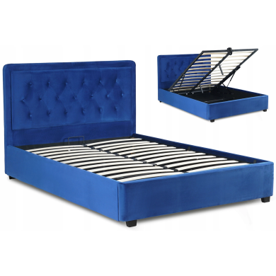Кровать Mebel Elit CROS Welur 140x200 см Синий ME.CROS/140/GR/V/LOZ фото - 2