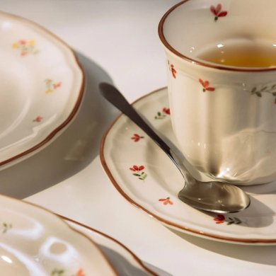 Чашка с блюдцем Homla GRETA 200 мл Розовый 243121 фото - 6