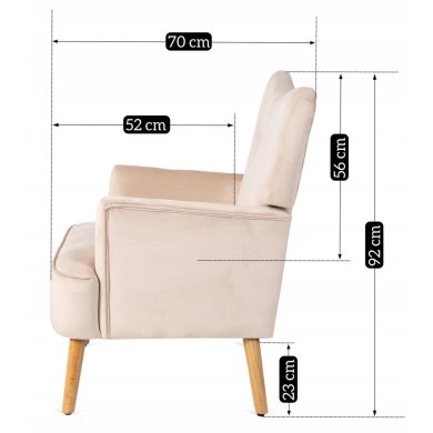 Кресло мягкое Mebel Elit BUNNY Welur Бежевый - 14 Кресло мягкое Mebel Elit BUNNY Welur Бежевый ME.BUNNY/BZ/DK/V/FW фото - 14