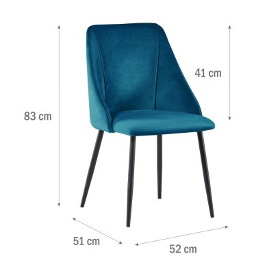Обідній стілець Meven CHIARA Welur Синій MV-LDC806-N-CHIARA фото - 4