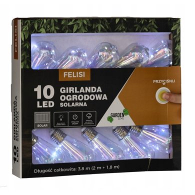 Декоративна гірлянда на сонячній батареї Garden Line 10 LED 1,8 м Опаловий теплий-білий - 3 Декоративна гірлянда на сонячній батареї Garden Line 10 LED 1,8 м Опаловий теплий-білий SOL3552 фото - 3