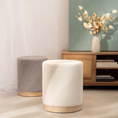 Пуф Homla FICA WOOD TEDDY BOUCLE Екрю 233327 фото - 5