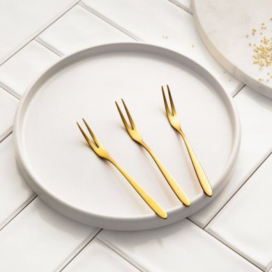 Набор закусочных вилок Homla STILO 3 шт Золотой - 4 Набор закусочных вилок Homla STILO 3 шт Золотой 237435 фото - 4