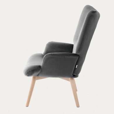 Крісло-качалка м'яке 2 в 1 Homla MOSS PLUS Welur Сірий 230373 фото - 5