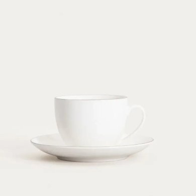 Чашка з блюдцем Homla AUROO 250 мл Білий 243446 фото - 2