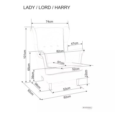Крісло м'яке Signal LORD CORAL Принт LORDCWM25 фото - 5