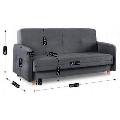 Розкладний диван Mebel Elit CUBA Welur Сірий PPHUE.BALI/PAROS6/WER фото - 11