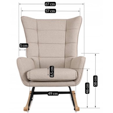 Кресло-качалка мягкое Mebel Elit JACKSON 2 Бежевый - 12 Кресло-качалка мягкое Mebel Elit JACKSON 2 Бежевый ME.JACKSON/BZ/D/T/FW фото - 12