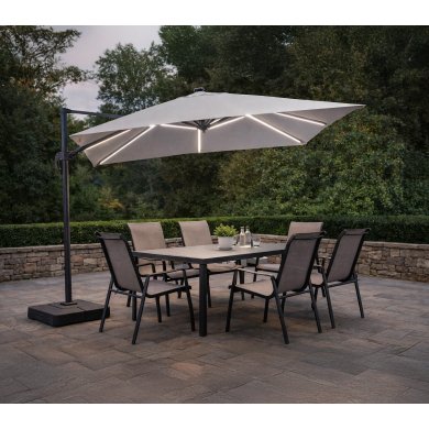 Садова парасоля з чохлом і LED підсвіткою Garden Line ROMA 300x300 см Сірий GAO1558 фото - 9