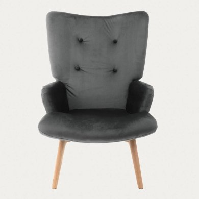 Крісло-качалка м'яке 2 в 1 Homla MOSS PLUS Welur Сірий 230373 фото - 4