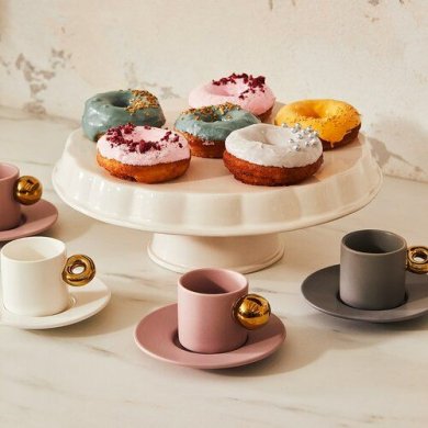 Чашка с блюдцем для эспрессо Duka Ora | Розовый - 3 Чашка с блюдцем для эспрессо Duka Ora | Розовый 2220094 фото - 3