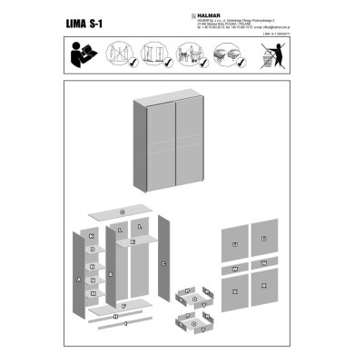 Шкаф Halmar Lima S1 | Дуб сонома V-PL-LIMA-S1-SONOMA фото - 3