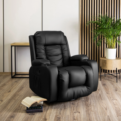 Кресло мягкое раскладное массажное с реклайнером Mebel Elit BOX Черный ME.BOX/CZ/E/FW фото - 13