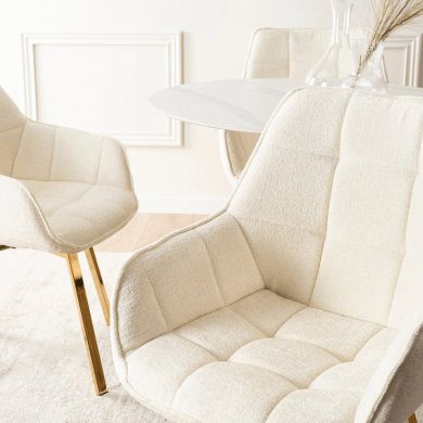 Обеденный стул поворотный Mebel Elit MIA Boucle Кремовый ME.MIA/KR/ZL/TB/K фото - 8