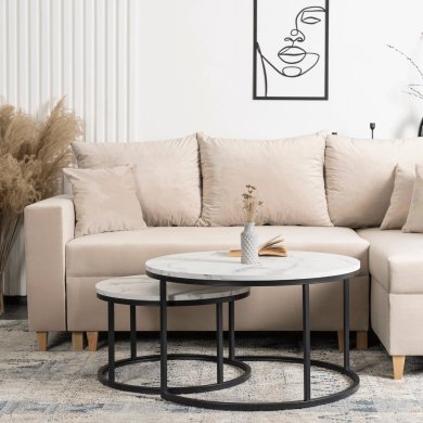 Комплект журнальних столів Mebel Elit DAFNE MAX Marmur 2 шт Білий - 9 Комплект журнальних столів Mebel Elit DAFNE MAX Marmur 2 шт Білий ME.MAXDAFNE/BM/CZ/L фото - 9