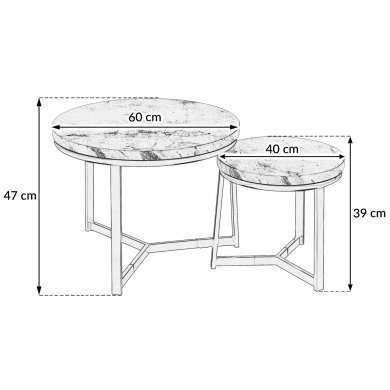 Комплект журнальних столів Kontrast SK112MSZ Marmur 2 шт Сірий - 9 Комплект журнальних столів Kontrast SK112MSZ Marmur 2 шт Сірий 6.06.14669 фото - 9
