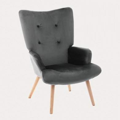 Крісло-качалка м'яке 2 в 1 Homla MOSS PLUS Welur Сірий 230373 фото - 3