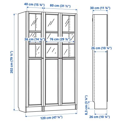IKEA Вітрина BILLY/OXBERG (ИКЕА БИЛЛИ/ОКСБЕРГ) 39281787 фото - 8