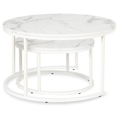 Комплект журнальных столов Mebel Elit JOE MAX Marmur 2 шт Белый - 6 Комплект журнальных столов Mebel Elit JOE MAX Marmur 2 шт Белый ME.MAXJOE/BM/B/L фото - 6