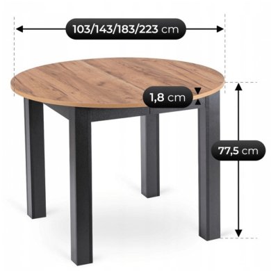 Раскладной обеденный стол Mebel Elit JAMES Дуб крафт W.JAMES/DC/CZ/S фото - 11