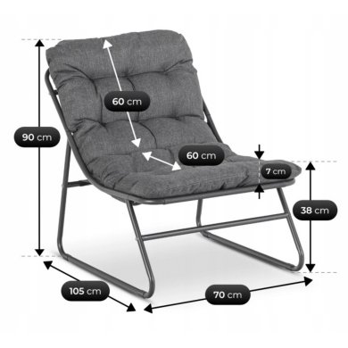 Комплект садових меблів Mebel Elit MEGARA Сірий ME.MEGARA/CZ/T/ZES фото - 10