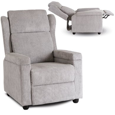 Крісло м'яке розкладне з реклайнером Mebel Elit SPENCER Velvet Сірий ME.SPENCER/P/SZTR/FW