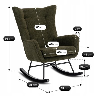 Кресло-качалка мягкое Mebel Elit JACKSON Boucle Зеленый ME.JACKSON/Z/CZ/TB/FW фото - 10