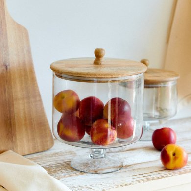 Креманка с крышкой Homla WOOD COLONY 18 см Прозрачный 227291 фото - 6