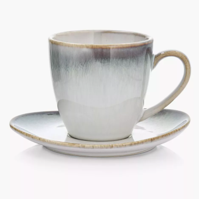 Чашка с блюдцем Duka FREJA 220 мл | Серый - 2 Чашка с блюдцем Duka FREJA 220 мл | Серый 1216502 фото - 2