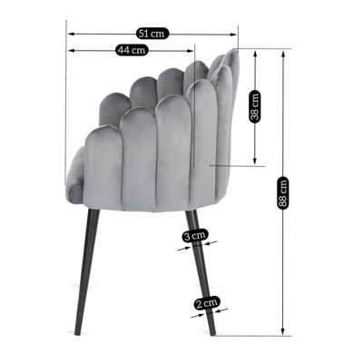 Обідній стілець Mebel Elit GAYA Сірий ME.GAYA/P/V/K фото - 2