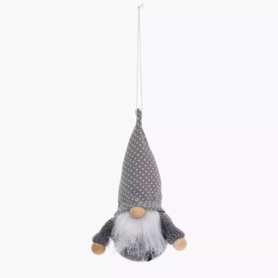 Елочная игрушка Duka NISSE 12 см | Серый 1219484