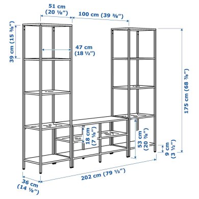 IKEA Стеллаж VITTSJO Черный (ИКЕА ВИТШО) 99294560 фото - 4