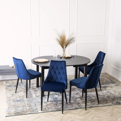 Обеденный комплект мебели Mebel Elit HARRY CORK | Черный / Синий - 2 Обеденный комплект мебели Mebel Elit HARRY CORK | Черный / Синий HARRY/CZ/S/CORK/GR/V/Z4/K фото - 2