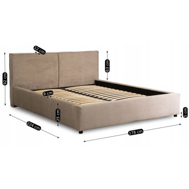 Ліжко Mebel Elit INEZ 160x200 см Бежевий - 9 Ліжко Mebel Elit INEZ 160x200 см Бежевий ME.INEZ/160/POSO2/LOZ фото - 9