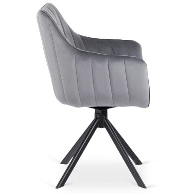 Обідній стілець поворотний Mebel Elit MUMBAI Welur Сірий ME.MUMBAI/P/V/K фото - 3