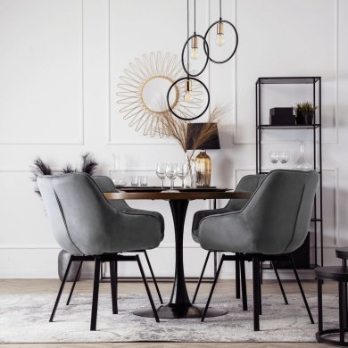 Обідній стілець поворотний Mebel Elit LUNA Welur Сірий ME.LUNA/P/V/K фото - 7