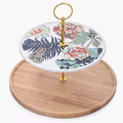 Сервировочная подставка Duka IDUNN | Белый / Дерево / Принт