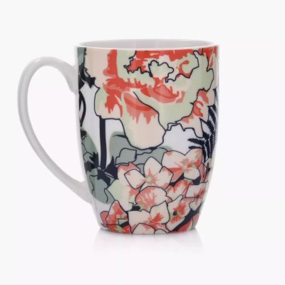 Кружка Duka IDUNN 350 мл | Белый / Цветочный принт