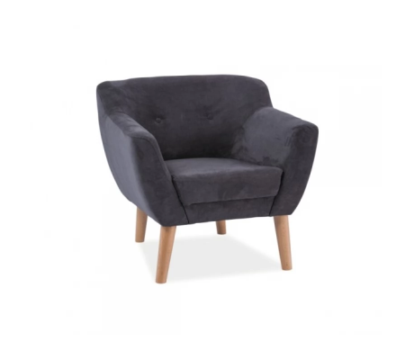 Кресло мягкое Signal Bergen 1 Welur Темно-серый, фото Кресло мягкое Signal Bergen 1 Welur Темно-серый