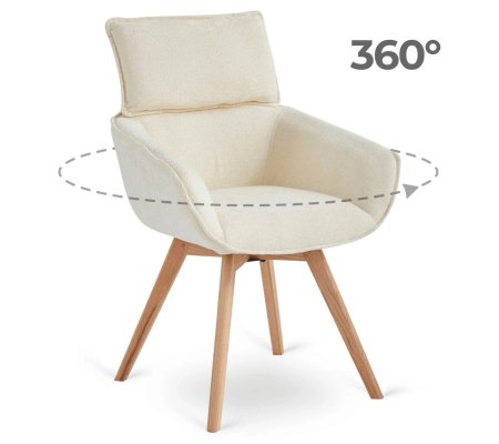 Обеденный стул поворотный Mebel Elit DIAS Boucle Кремовый
