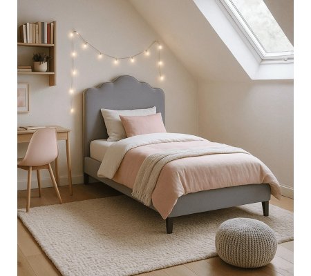 Кровать Mebel Elit CRATER Welur 90x200 см Серый