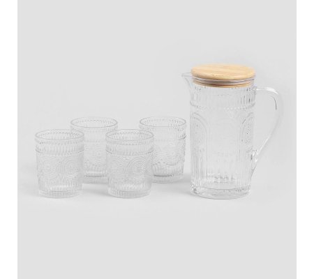 Набір графин і 4 склянки Homla 1 л Прозорий