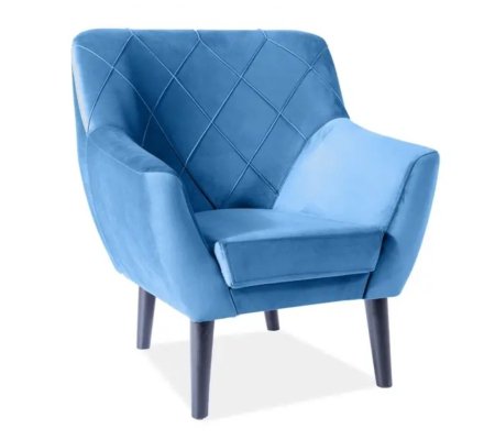 Кресло мягкое Signal KIER 1 Welur Синий, фото Кресло мягкое Signal KIER 1 Welur Синий