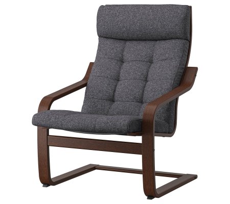 IKEA Кресло-качалка POANG Темно-серый (ИКЕА ПОАНГ)