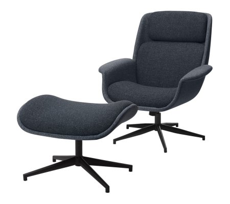 IKEA Крісло м'яке поворотне з підставкою ALEBY Сірий (ИКЕА АЛЕБИС)