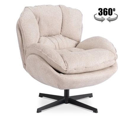 Крісло м'яке поворотне Mebel Elit ROSA Кремовий